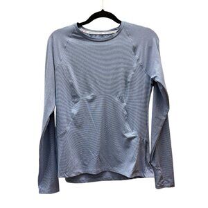 Spyder Women's Active Performance Top M Blue Long Sleeve Crew Neck Side Pocket